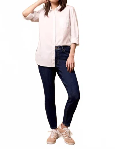 Tribal Sophia Curvy Hugging Skinny Ankle Jeans In Dark Denim In Multi