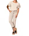 Tribal Sophia Curvy Micro Flare Crop Jeans In Shadowmist In Gray
