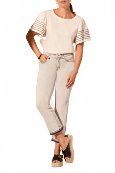 Tribal Sophia Curvy Micro Flare Crop Pants In Shadowmist In Neutral