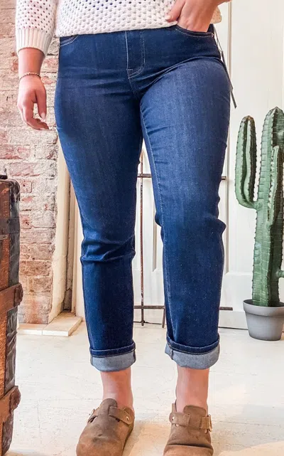 Tribal Sophia Curvy Straight Ankle Jeans In Rinse In Blue