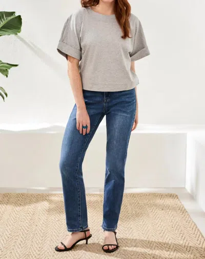 Tribal Sophia Curvy Straight Leg Jeans In Dark Vintage In Blue