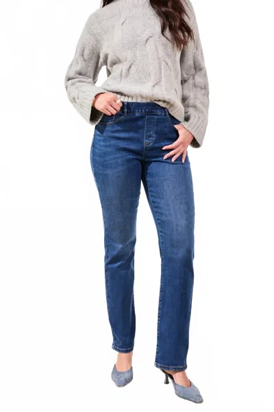 Tribal Sophia Pull On Straight Jeans In Faded Blue