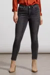 Tribal Sophia Slim Leg Curvy Ankle Jeans In Stone Black In Multi