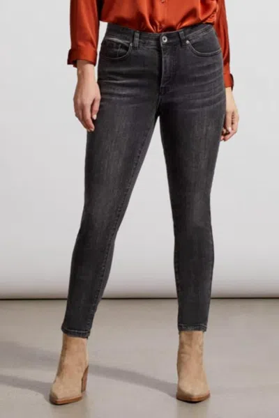 Tribal Sophia Slim Leg Curvy Ankle Jeans In Stone Black In Multi