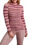 Tribal Space Dye Fine Knit Turtleneck Sweater In Purple In Pink