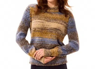 Tribal Space-dye Textured Puff Sleeve Sweater In Cobalt In Multi
