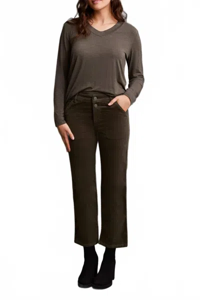 Tribal Stretch Corduroy Straight Leg Pants In Spinach-0125 In Green