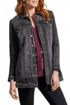 Tribal Stretch Denim Jacket In Muted Black In Black