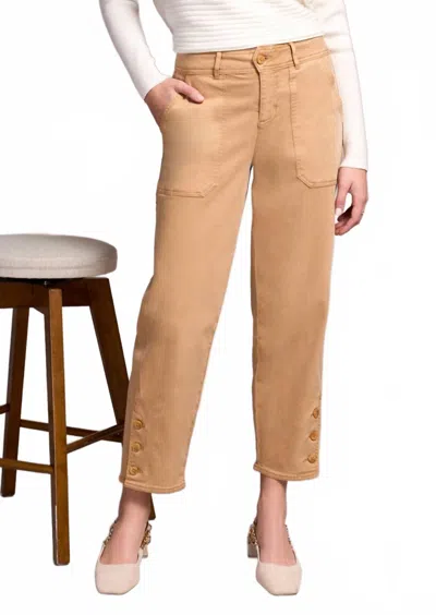 Tribal Stretch Twill Barrel Leg Ankle Pants In Icelatte-3265 In Brown