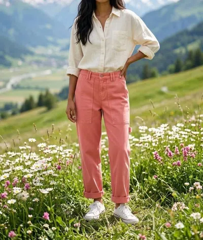 Tribal Stretch Utility Ankle Pants In Pink