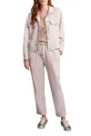 Tribal Suede Pants In Eggshell In White