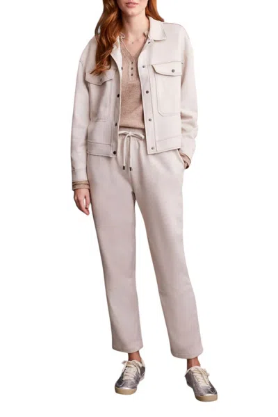 Tribal Suede Pants In Eggshell In White
