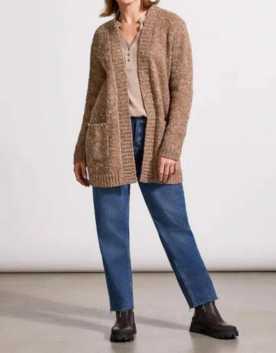 Tribal Sweater Cardigan With Pockets In Cappucino