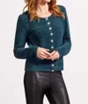 Tribal Sweater Cardigan With Sparkle Button Cardigan In Alpine Green In Multi