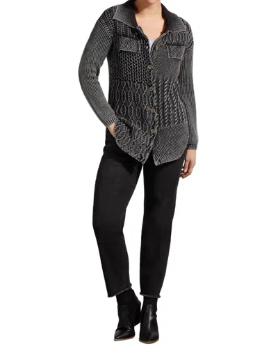 Tribal Sweater Shacket Patchwork In Black