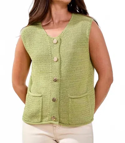 Tribal Sweater Vest In Kiwi Zest In Green