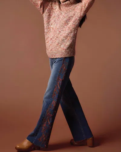 Tribal T Neck Sweater In Apricot Mist In Pink