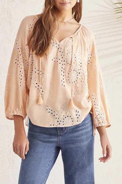 Tribal Tassel Blouse In French Oak In Neutral