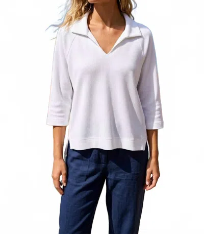 Tribal Techno Lux 3/4 Sleeve Polo In White
