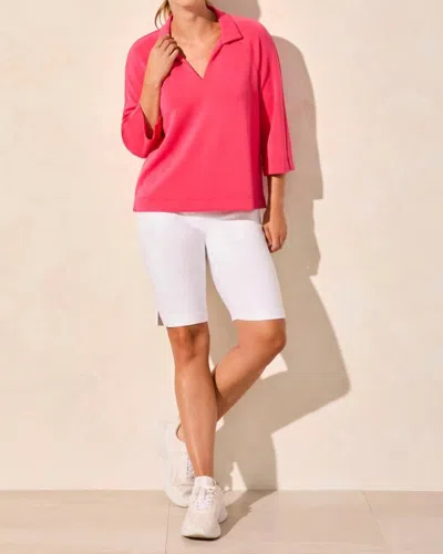 Tribal Techno Lux Johnny Collar Polo In Beetroot