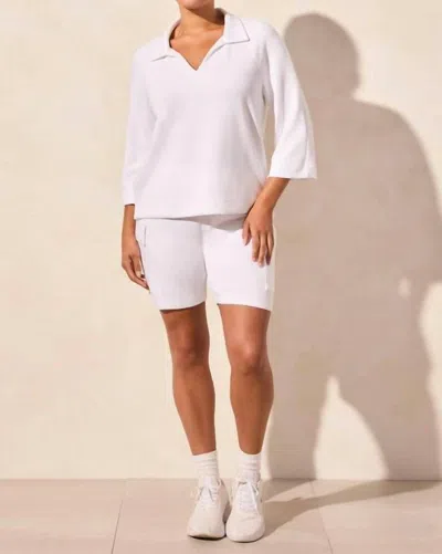 Tribal Techno Lux Johnny Collar Polo In White