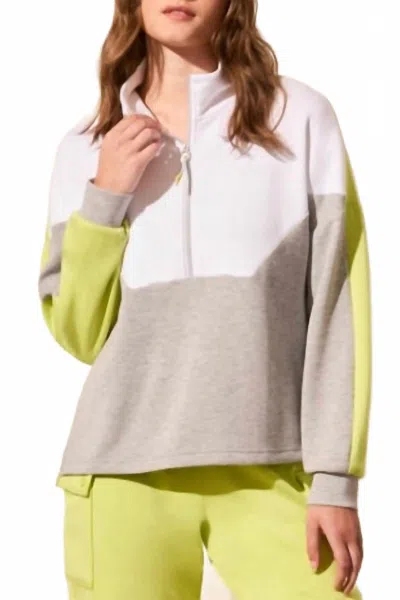 Tribal Techno Lux Quarter Zip Sweatshirt In Grey In Neutral