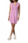 Tribal Techno Lux Sleeveless With Pockets Hooded Dress In Bloom In Purple