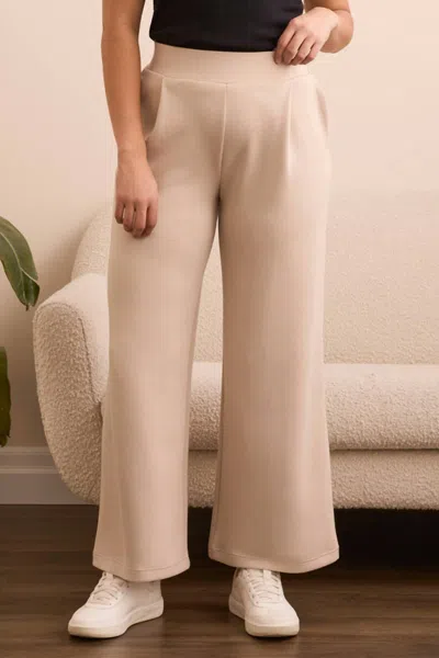 Tribal Techno Lux Wide Leg Pull-on Pants In Sandstone In Neutral