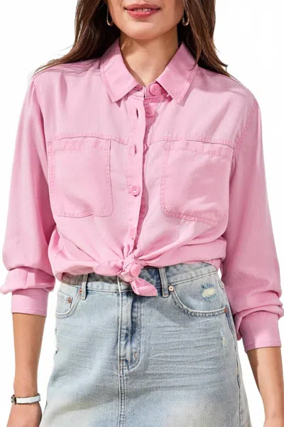 Tribal Tencel Cavalry Twill Button Shirt In Rosesilk In Pink