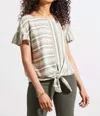 TRIBAL TIE FRONT BLOUSE IN CACTUS