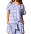 Tribal Tie-front Blouse With Frill Sleeves In Pop Stripe In Multi