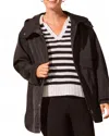 Tribal Travel Hooded Water Repellent Coat In Black In Black