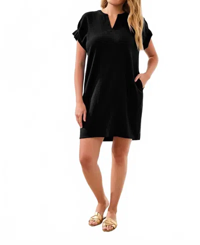 Tribal Tunic Mini Shift Dress In Black