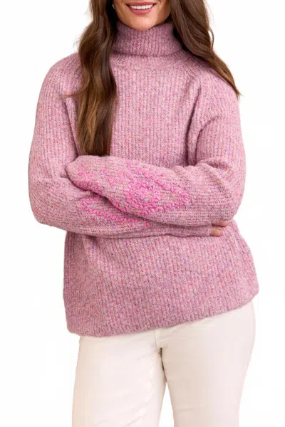 Tribal Turtleneck Sweater In Cameo In Animal Print