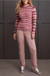 Tribal Space Dye Fine Knit Turtleneck Sweater In Purple
