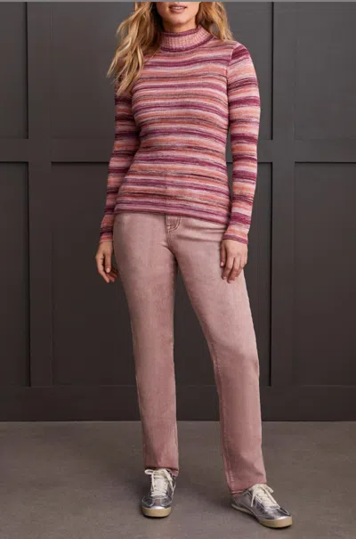 TRIBAL TURTLENECK SWEATER IN PORT WINE