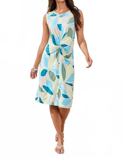 Tribal Twist Front Dress In Aqua Sky In Animal Print