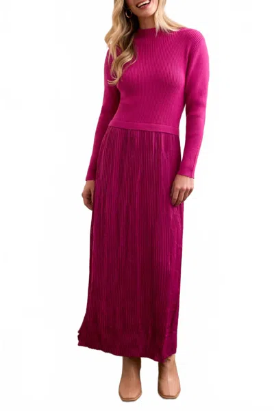 Tribal Twofer Maxi Dress With Lining In Pink Flambe