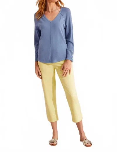 Tribal V-neck Raglan Sweater In Blue Star