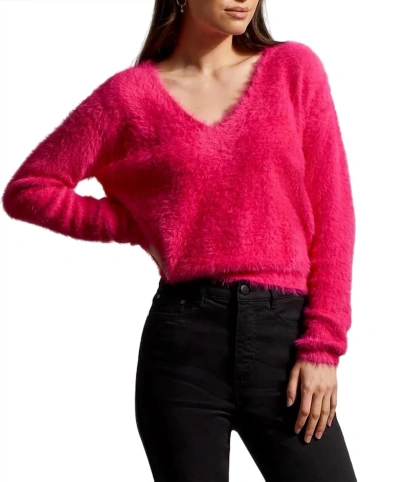 Tribal V-neck Sweater In Fuchsia Pink In Multi