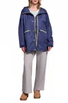 Tribal Water Repellent Lightweight Hooded Coat In Marine Blue In Blue