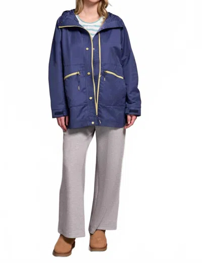 Tribal Water Repellent Lightweight Hooded Coat In Marine In Blue