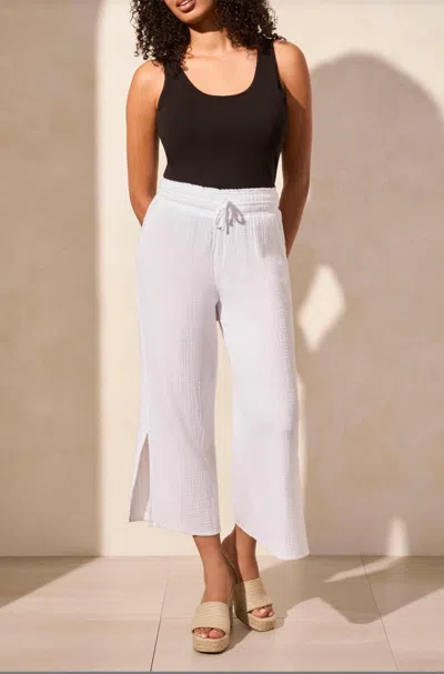 Tribal Wilma Wear 2 Ways Wide Leg Pant W/slit In White