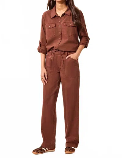 Tribal Women's Audrey Flowy Wide Leg Pull-on Pants In Rustic Brown