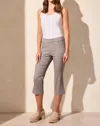Tribal Pull-on Pattern Capri In Jet Blue In Gray