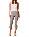 Tribal Pull-on Pattern Capri In Jet Blue In Gray