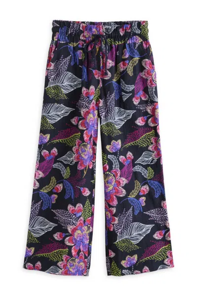 Tribal Women's Blaine Wide Leg Printed Crinkle Gauze Pants In Tango In Transparent
