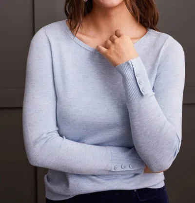 Tribal Women's Boat Neck Sweater In Glacier In White