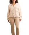 Tribal Women's Button-front Elastic Hem Fuzzy Sweater Cardigan In Neutral