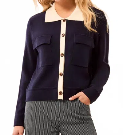 Tribal Women's Buttoned Sweater In Sapphire In Blue